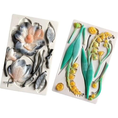 Wedding Emboss Flower Silicone Fondant Mold Blossom Cake Decorating Tools Chocolate Gumpaste Sugar Craft Mould Resin Clay Making