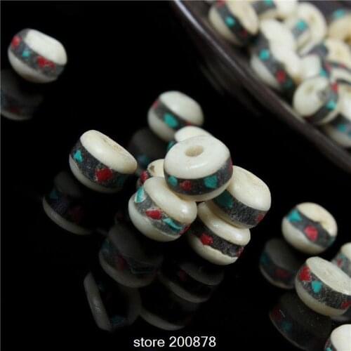 TSB0331 Wholesale Tibet Yak bone Colorful Mala Beads 10beads lot Tibetan Jewelry Hand beads 8mm 10mm