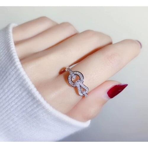 Creative Chain Ladies Ring Zircon Ring for Women925 Sterling Silver Rhinestone Ring Popular Wedding AAA Moissanite Ring Jewelry