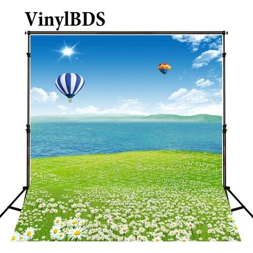 VinylBDS sea scenery backdrop photography hot air balloon Flowers background fotografia backgrounds for photo studio