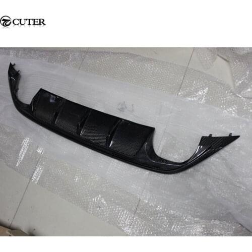 Golf 7 MK7 carbon fiber rear lip diffuser four out exhaust for VW Golf VII MK7 GTI rear bumper 2014UP