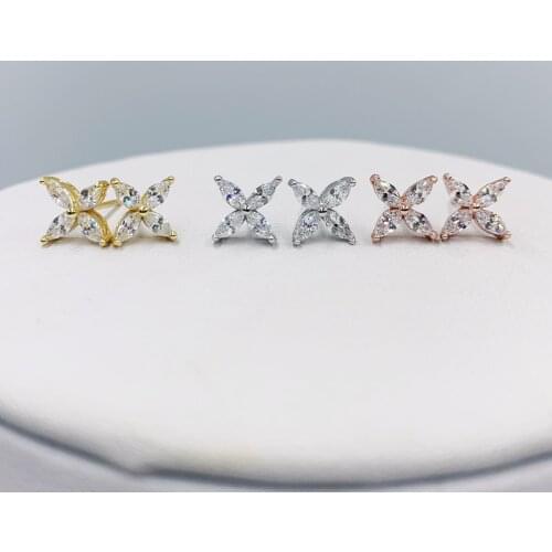 Original Brand 1:1 S925 Sterling Silver High Quality Lam Pointed Earring Ladies Fine Jewelry Hot Sell Silverware Valentine Gift