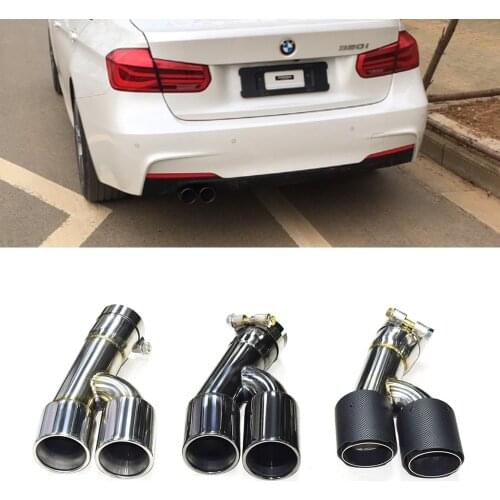 1 PCS black stainless steel car rear exhaust pipe muffler tip tailpipe fit BMW F30 F35 320 318 M sport 3 series in 2013-2016