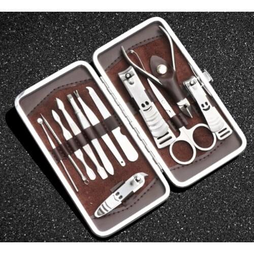 100sets 12 PCS/set Nail Art Manicure Tools Set Nails Clipper Scissors Tweezer Knife Manicure Sets new DHL