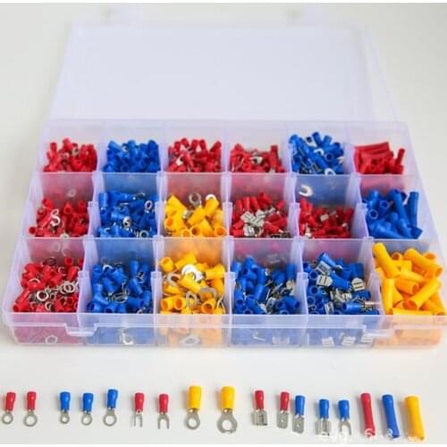 1400pcs Anti Corrosion Assorted Solid Crimping Electrical Wire Connectors Copper Durable Terminal Set Automobiles Tool Insulated