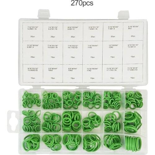 270Pcs 18 Sizes Air Conditioning HNBR O Rings Car Auto Repair Tools Rubber Air Conditioning Refrigerant Ring Sets Car tools
