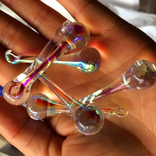 300pcs Clear AB 16*60mm Raindrops Crystal Glass Chandelier Parts Beads Curtain Hanging Pendants Suncatcher Prisms Wedding Decor