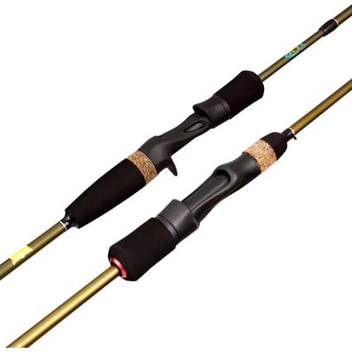 4 Section 1.8m 2.1m Fly Fishing Rod Portable Carbon Fiber Body Fly Rod Outdoor Bass Fishing Pole Baitcasting Fishing Lure Rod