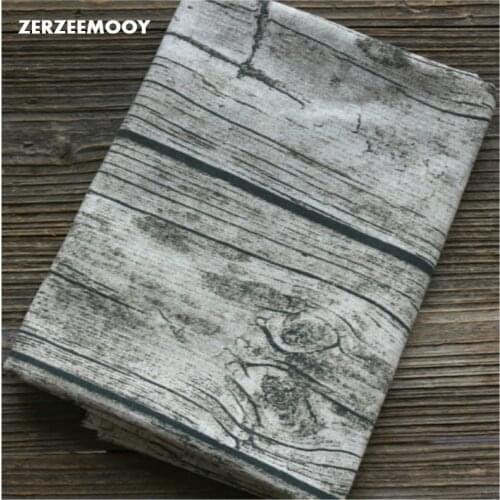 50x145cm retro vintage Upholstery wood pattern cotton linen Fabric by the meter cotton hemp fabric Home textile sewing fabric