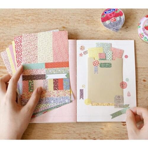 8Sheets Creative Flower Pattern Hand Account Material Stickers DIY Scrapbooking Diary Photo Album Decoration