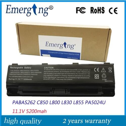 11.1v 5200mah Japanese Cell New Laptop Battery for Toshiba PA5023U-1BRS PA5024U-1BRS PA5025U-1BRS PA5026U-1BR PABAS262 C850 L800