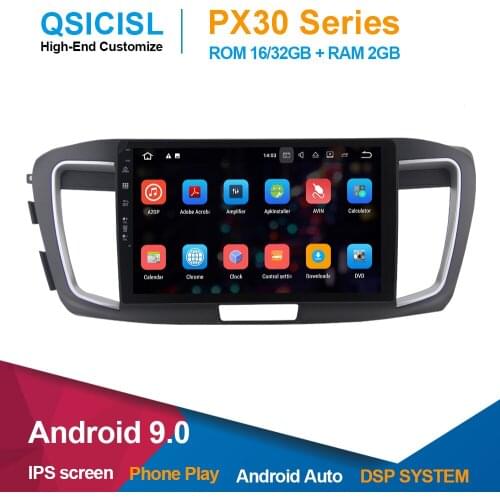 Android 9.0 car radio multimedia player for Honda Accord 9 era 2014 IPS 10.2" 1 din quad core car headunit gps navigation stereo