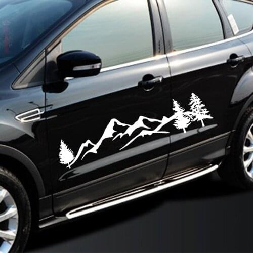 Car DIY Decoration 1pc 100cm Tree Mountain Forest Car Sticker SUV RV Camper Offroad Decal for Car Windows Bumpers Guitars