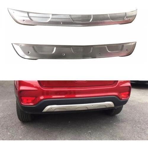 Car Styling Stainless Steel Car Front Rear Bumper Cover Trim Anti-Slip Cover Spoiler for Chevrolet TRAX 2017 2018 Car Styling