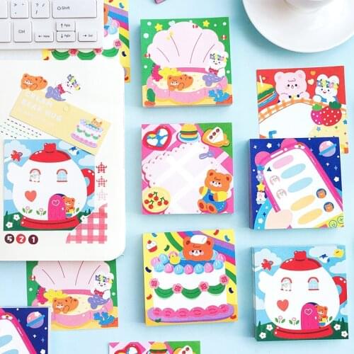 100sheets Cute floppy dropsy series Memo Pad Message Notes Decorative Notepad Note paper Memo Stationery Office Supplies