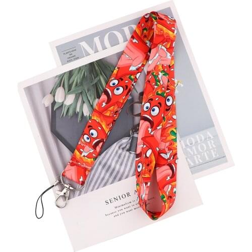 Ransitute R2324 Flaming Chili Red Lanyards ID Badge Holder ID Card Pass Mobile Phone Straps Badge Key Holder Keychain