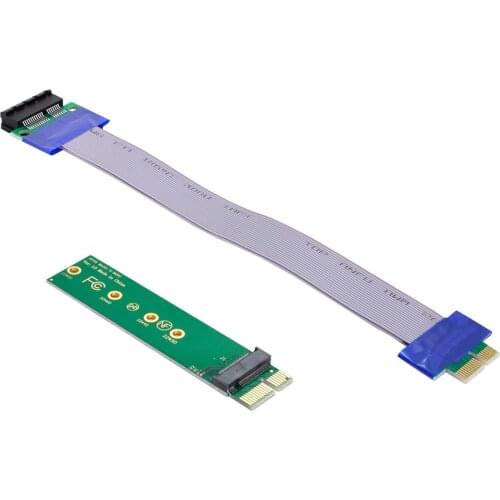 Chenyang NVME AHCI NGFF M-key SSD to PCI-E 3.0 1x x1 Vertical Adapter with Extension Male to Female cable