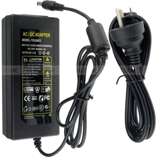 Home DC 36V 2A Power Supply Adapter AU/US/EU/UK Plug for CCTV Security PTZ camera / LED