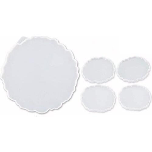 Silicone Resin Molds, 1 Pcs Large Resin Tray Mold + 4 Pcs Coaster Molds, Tray Molds, Tray And Coaster Epoxy Molds Set