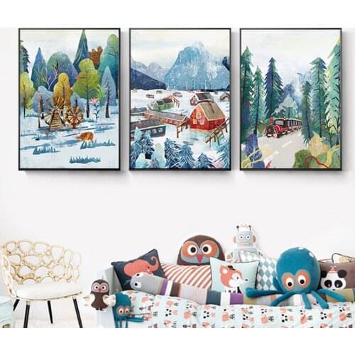 Frozen World Canvas Painting Childrens Playground Wall Art Pictures For Kids Room Nursery Cute Home Decor Poster And Print