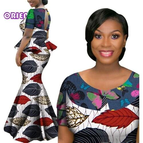 2 Pieces Set African Clothes for Women African Print Skirts and Tops Suit Short Sleeve Shirt Traditional African Clothing WY6367