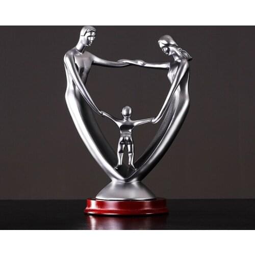 CREATIVE RESIN HAPPY FAMILY DESIGN STATUE HOME DECOR CRAFTS ROOM DECORATION OBJECTS RESIN WEDDING FIGURINES GIFTS LOVE SOUVENIR