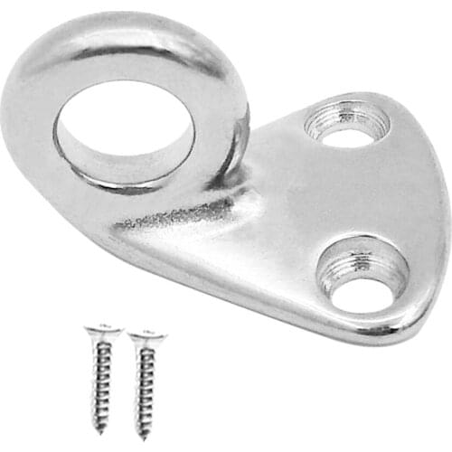 Coat Hat Hook Eye Plate Boat Ring - Marine Grade 316 Stainless Steel