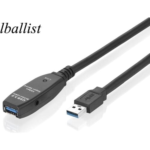 Lballist USB 3.0 Extension Cable Active Repeater Built-in IC Chipset Male to Female Foil Braided Shielded Super Speed 5M 10M