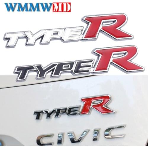 3D Metal Car Sticker Auto Badge Emblem Decal For Honda CIVIC Type R Logo FD2 FD FA 5 Mugen TypeR Racing Car Styling Accessories