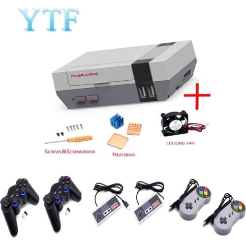 Mini NESPI Case Retroflag Kit with Fan + Optional SNES / Turbo / 2.4G Wireless Game Controllers for Raspberry Pi 4/3/2/B