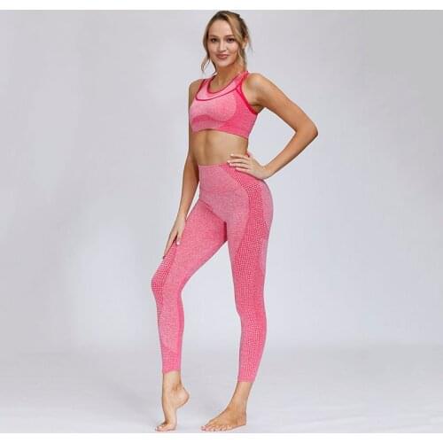 Newest Yoga Set Workout Clothes For Women Fitness Clothing Gym Set Push Up Sports Bra High Waist Sport Leggings Women Sportwear