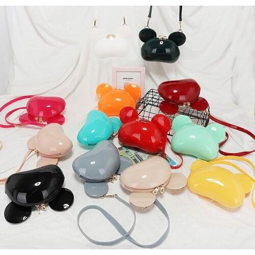 Summer 2020 new jelly bag earfashion candy bag cartoon silicone cute one shoulder crossbite Bag Mini mobile phone bag GDB020