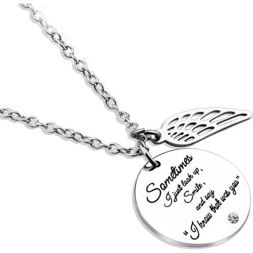 New Fashion Hot Selling Stainless Steel Ins Couple Rotating Smiling and Double Face Necklace