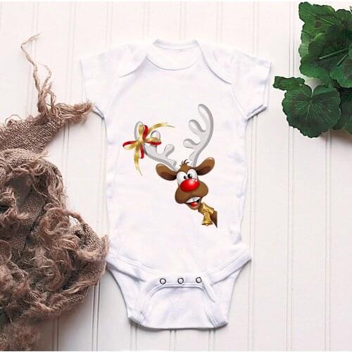 New Supersoft Naughty Reindeer Print Cotton Baby Jumpsuits and Rompers Shower Gift Newborn Bodysuits Merry Christmas