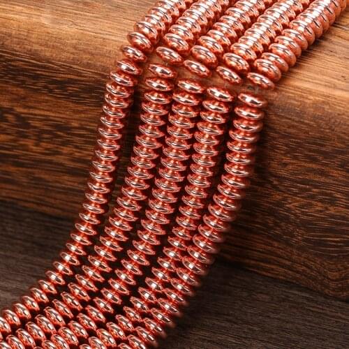 KANGKANG Factory Price wholesale Rose gold Hematite 4 6 8mm Pick Size DIY Bracelet Loose Spacer Beads For Jewelry Making