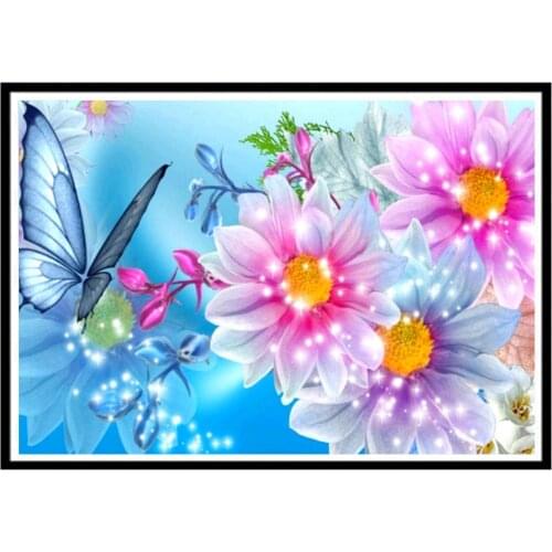 ¡Pintura de diamantes 5D y bordado de flores de paisaje y punto de cruz mosaico para decoración del hogar! Patrón artesanal reg