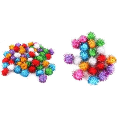 21 Piece 3.5cm Glittering Tinsel Springs Pompons Balls Cat Toy