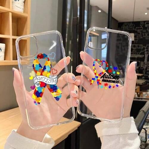 Puzzle Autism Awareness Phone Case Transparent soft For iphone 5 5s 5c se 6 6s 7 8 11 12 plus mini x xs xr pro max