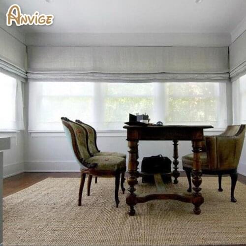 Modern Fashion Window Curtains Customized Roman Shades With Cotton / Linen Fabric Roman Blinds For Living Room