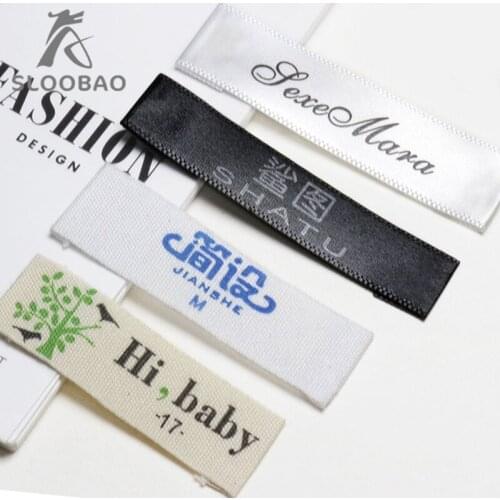 Free Shipping Customized garment clothing Woven Labels cotton labels printing (accesories end fold main label