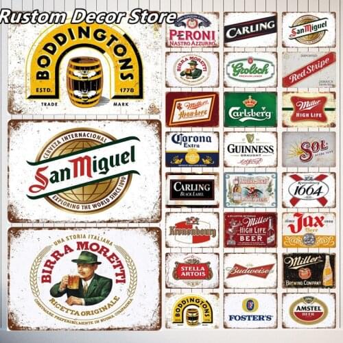 BEER Tin Sign Metal Plate Iron Painting Wall Bar Cafe Shop kitchen Home Art Craft Decor 30X20CM