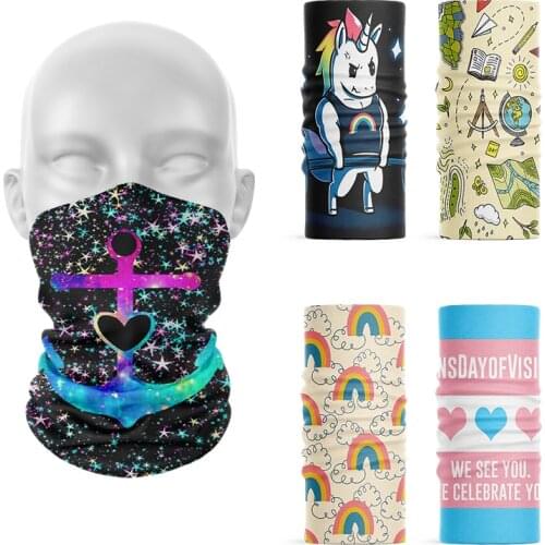 New 3D Printed Womens Summer Headscarf Soft Seamless Face Head Wrap Cover Bandana Outdoor Riding Motorcycle Dustproof Headwear