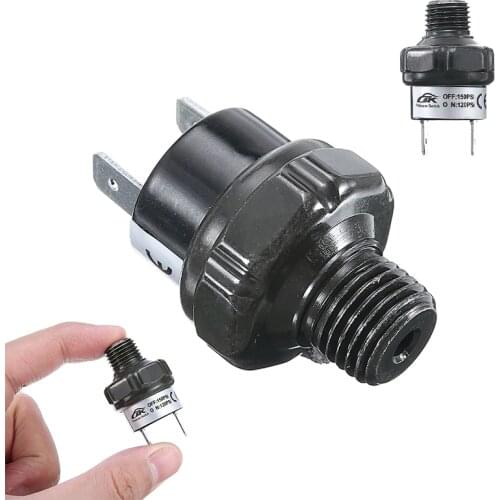 1pc 120~150 PSI Air Compressor Tank Pressure Control Switch Control Valve 1/4" NPT End Mayitr Black Auto Pressure Switches
