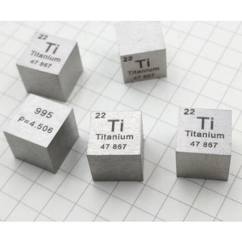 10mm Titanium Cubic Periodic Table Cube 99.95% Pure Titanium Cubic Metal Gift Rare Metal Sample