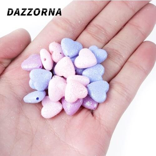 100Pcs Acrylic Spacer Beads Heart Shape Beads For Jewelry Making Handmade Crafts Accessories Pick Colors Approx 10mm