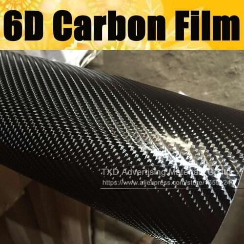 100CM*152/200/300/400/500/600CM Glossy 6D Carbon fiber film big texture 6D carbon wrap sticker Car syling Wrapping film