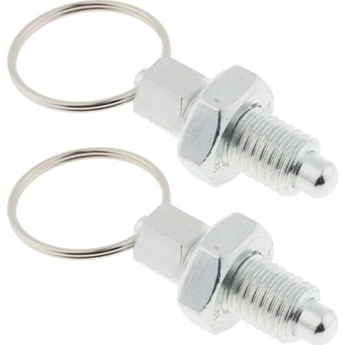 2Pcs Stainless Steel Non Lock-Out Indexing Plunger With Pull Ring M10