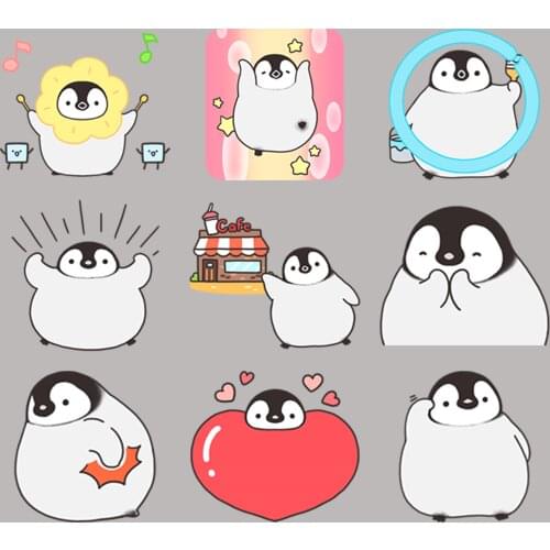24 cute penguin anime funny scrapbook stickers for kids, DIY laptop suitcase skateboard motorcycle bike toy boy