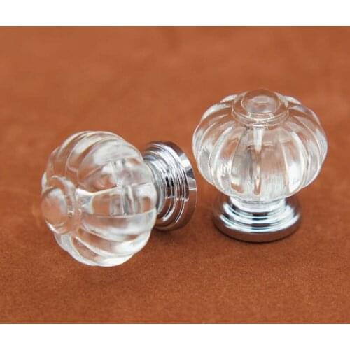 28mm Clear Crystal Crown Knob Dresser Drawer Knob Pull Acrylic Kitchen Cabinet Furniture decoration Hardware handle