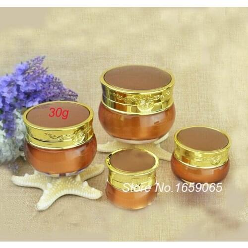 30g ACRYLIC dark gold cream jar with butterfly flower design cream jar Cosmetic Jar Cosmetic Packaging cosmetic jar